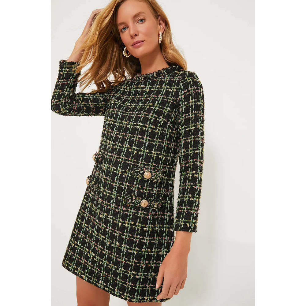 Tuckernuck Holly Tinsel Tweed Long Sleeve Jackie Dress